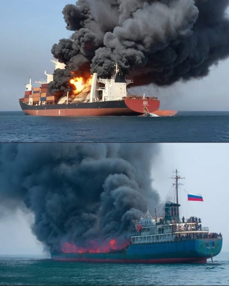 Impactantes imágenes en alta mar: enorme carguero envuelto en llamas genera alarma internacional